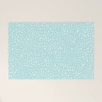 Minimal Painted Smudge Dots Pattern in Light Aqua Welcome Mat Gallery Image 1