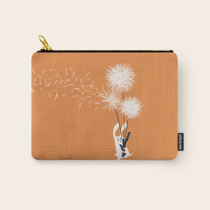 Bunny and Dandelion Bouquet Carry All Pouch Gallery Image 1