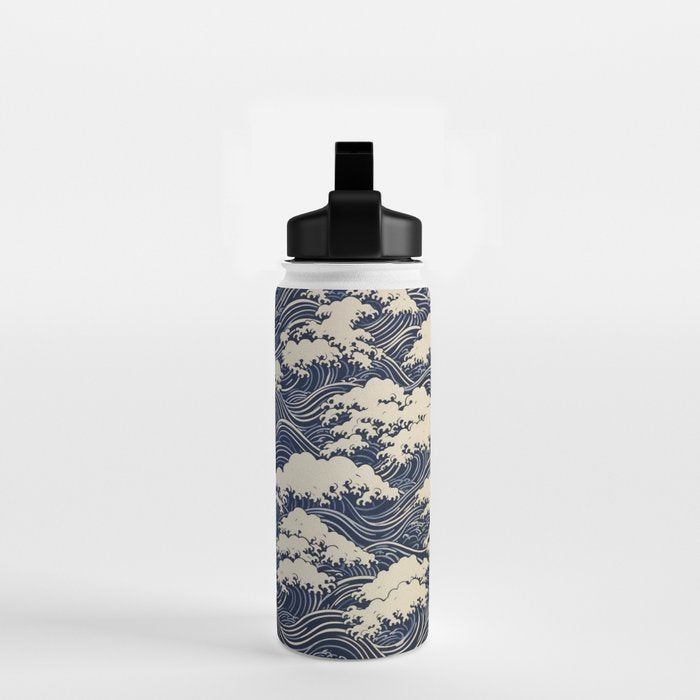 Endless Kanagawa Waves Water Bottle Gallery Image 2