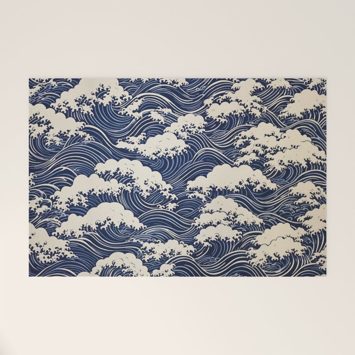 Endless Kanagawa Waves Welcome Mat Gallery Image 1