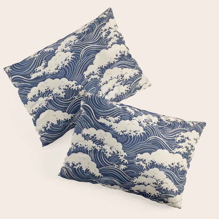 Endless Kanagawa Waves Pillow Sham Gallery Image 3