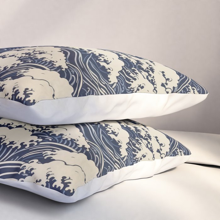 Endless Kanagawa Waves Pillow Sham Gallery Image 3