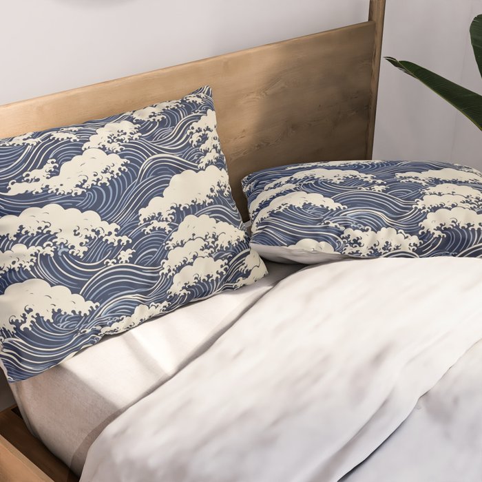 Endless Kanagawa Waves Pillow Sham Gallery Image 2