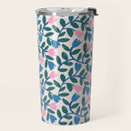 Simple Floral - Blue, Pink and Green Travel Mug Gallery Image 2