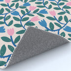 Simple Floral - Blue, Pink and Green Rug Gallery Image 4