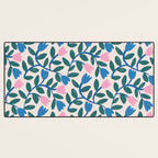 Simple Floral - Blue, Pink and Green Desk Mat Gallery Image 3