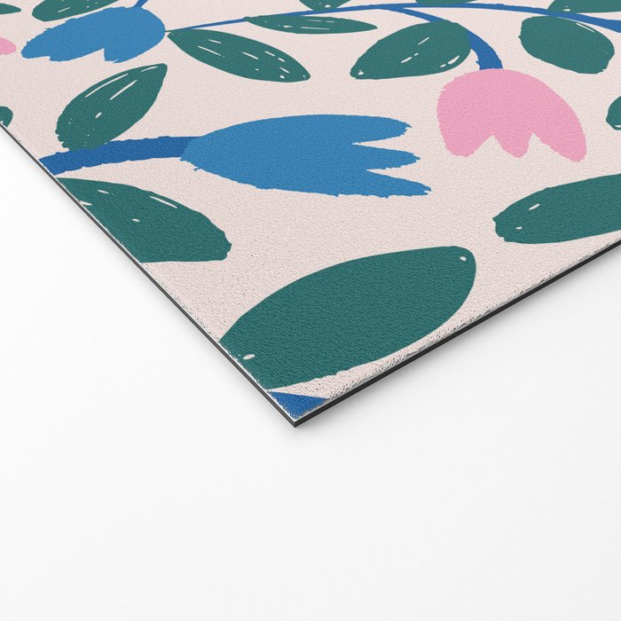 Simple Floral - Blue, Pink and Green Welcome Mat Gallery Image 2