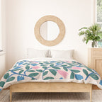 Simple Floral - Blue, Pink and Green Duvet Cover Gallery Image 3