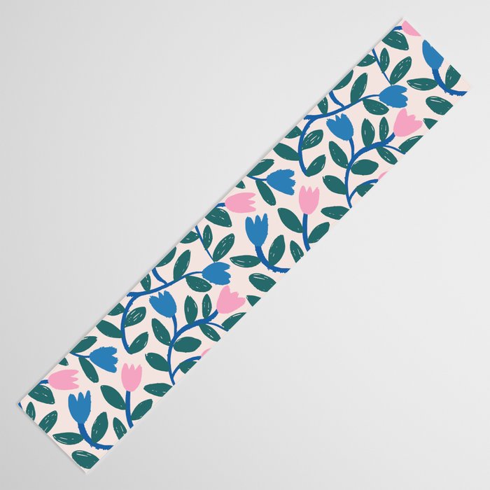 Simple Floral - Blue, Pink and Green Table Runner Gallery Image 3