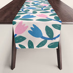 Simple Floral - Blue, Pink and Green Table Runner Gallery Image 1