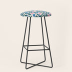 Simple Floral - Blue, Pink and Green Stool Gallery Image 1