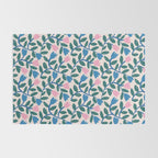 Simple Floral - Blue, Pink and Green Rug Gallery Image 2