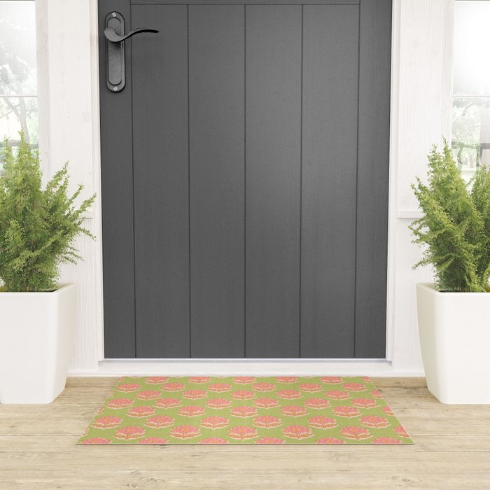 French Country Sunflower in Olive Welcome Mat Gallery Image 3