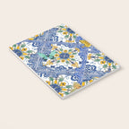 Blue ceramic maiolica tiles, yellow flowers and butterflies Notebook Gallery Image 3