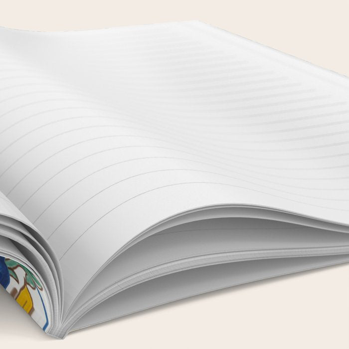 Blue ceramic maiolica tiles, yellow flowers and butterflies Notebook Gallery Image 2