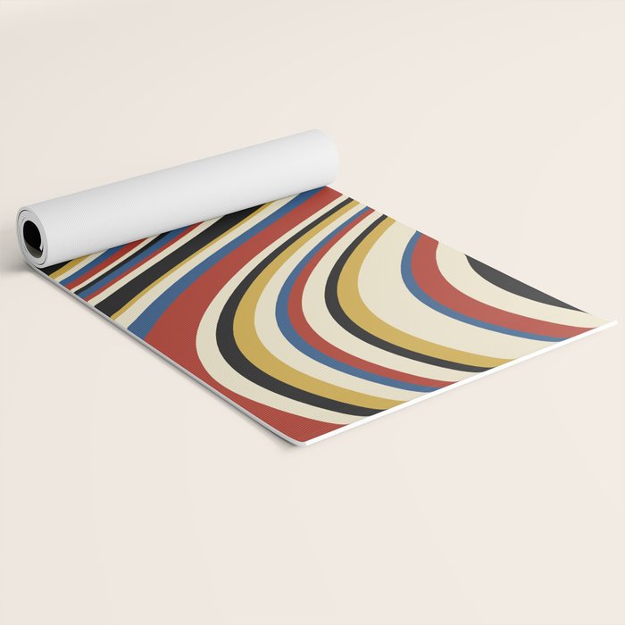 Wavy Stripes IX - Bauhaus Palette Yoga Mat Gallery Image 2
