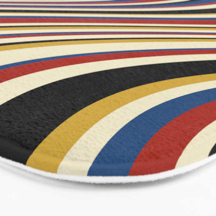 Wavy Stripes IX - Bauhaus Palette Bath Mat Gallery Image 3