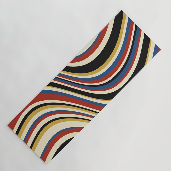 Wavy Stripes IX - Bauhaus Palette Yoga Mat Gallery Image 1