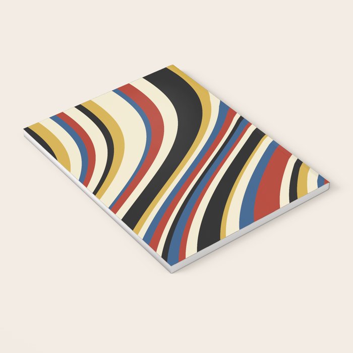 Wavy Stripes IX - Bauhaus Palette Notebook Gallery Image 3