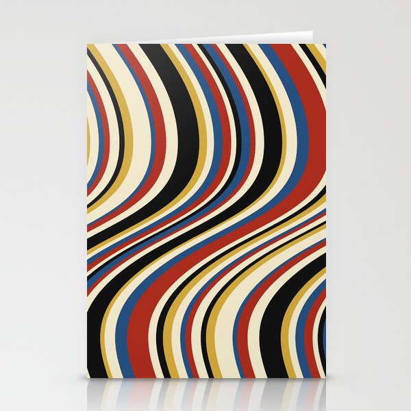 Wavy Stripes IX - Bauhaus Palette Stationery Card Gallery Image 2