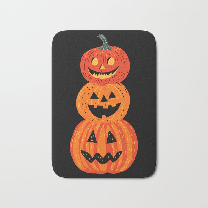 Happy halloween pumpkin jack o lantern art Bath Mat Gallery Image 1