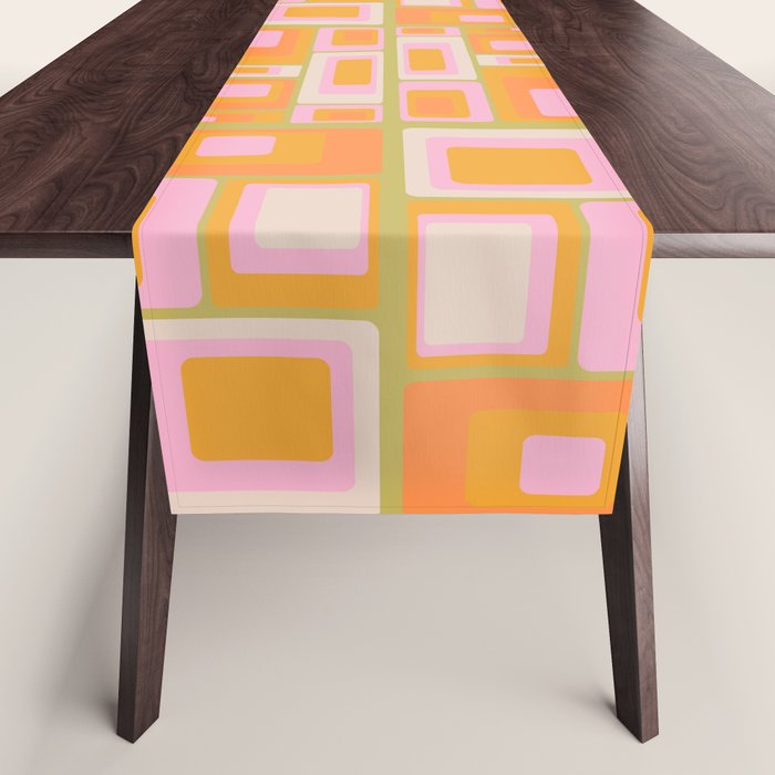 midcentury mod squares 70s tv set palette Table Runner Gallery Image 1
