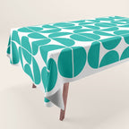 Mid Century Modern Geometric 04 Turquoise Tablecloth Gallery Image 1