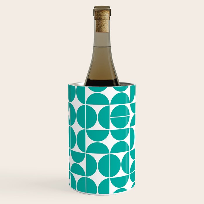 Mid Century Modern Geometric 04 Turquoise Wine Chiller Gallery Image 3