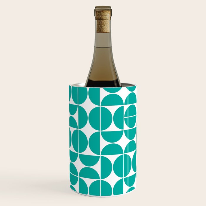 Mid Century Modern Geometric 04 Turquoise Wine Chiller Gallery Image 2