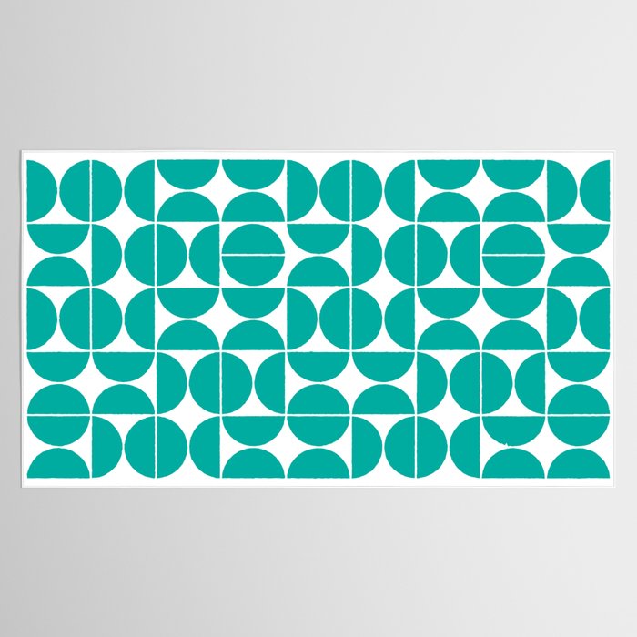 Mid Century Modern Geometric 04 Turquoise Tablecloth Gallery Image 2