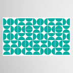 Mid Century Modern Geometric 04 Turquoise Tablecloth Gallery Image 2
