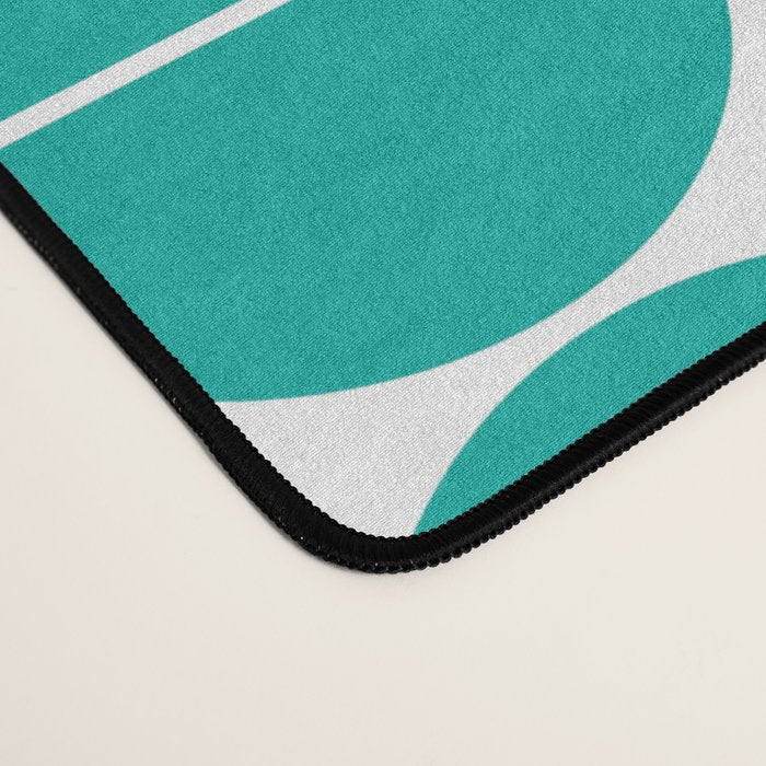 Mid Century Modern Geometric 04 Turquoise Desk Mat Gallery Image 4