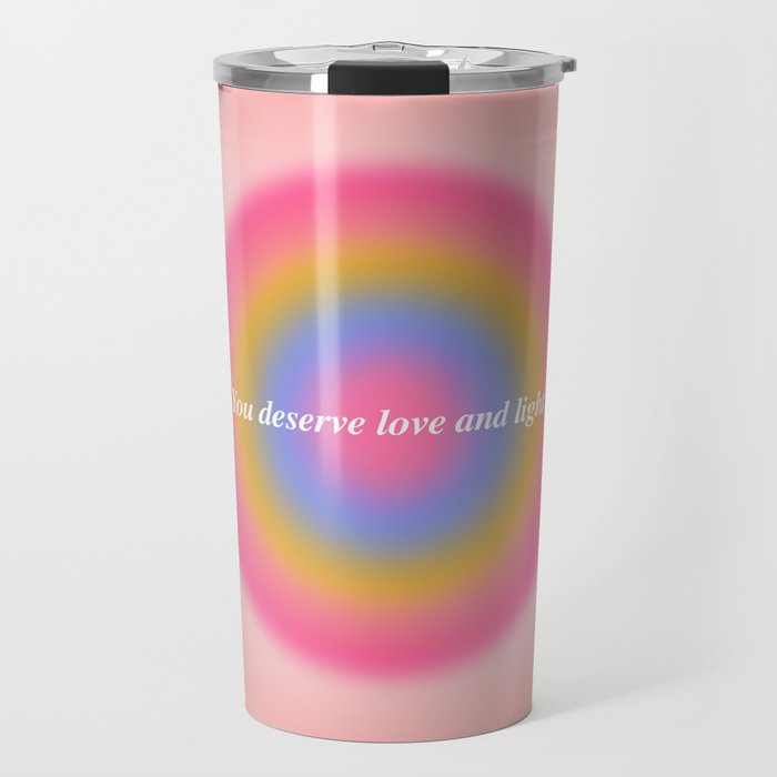 You Deserve Love And Light - Aura Gradient  Travel Mug Gallery Image 1