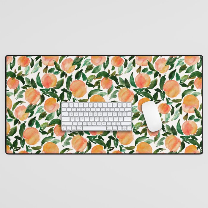 GEORGIA PEACHES Watercolor Peach Print Desk Mat Gallery Image 1