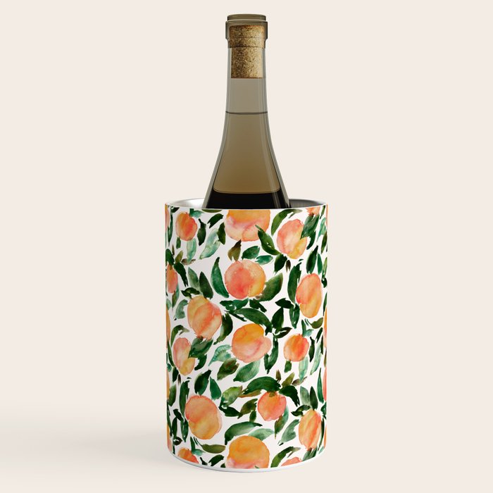 GEORGIA PEACHES Watercolor Peach Print Wine Chiller Gallery Image 2
