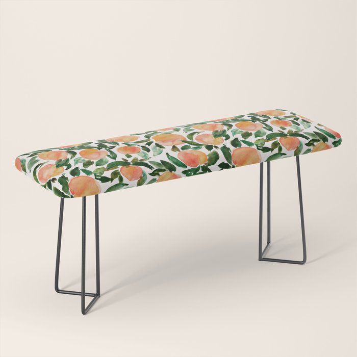 GEORGIA PEACHES Watercolor Peach Print Bench Gallery Image 1
