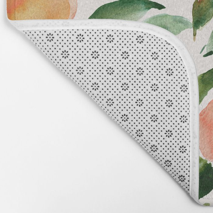 GEORGIA PEACHES Watercolor Peach Print Bath Mat Gallery Image 2