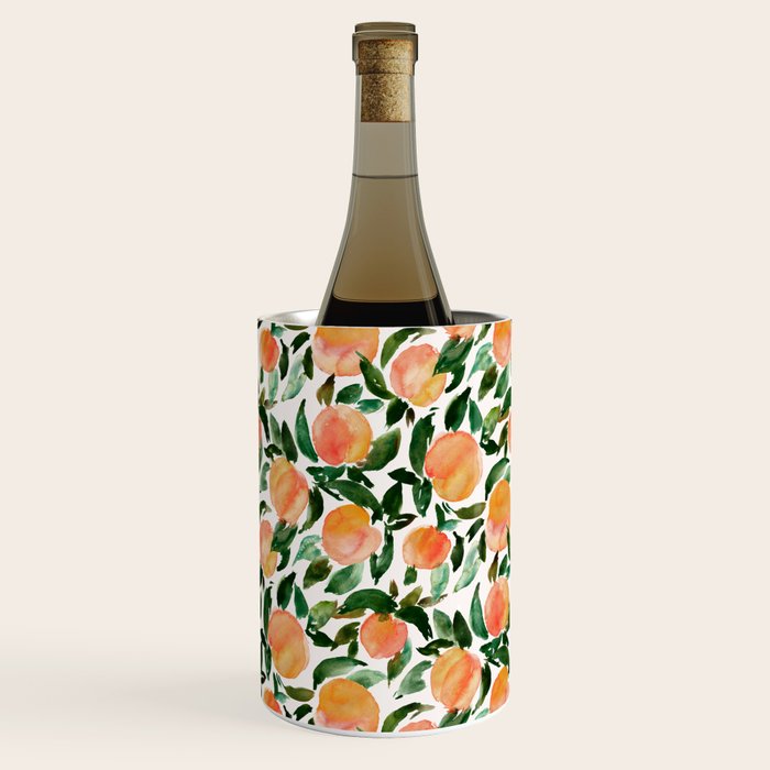 GEORGIA PEACHES Watercolor Peach Print Wine Chiller Gallery Image 3