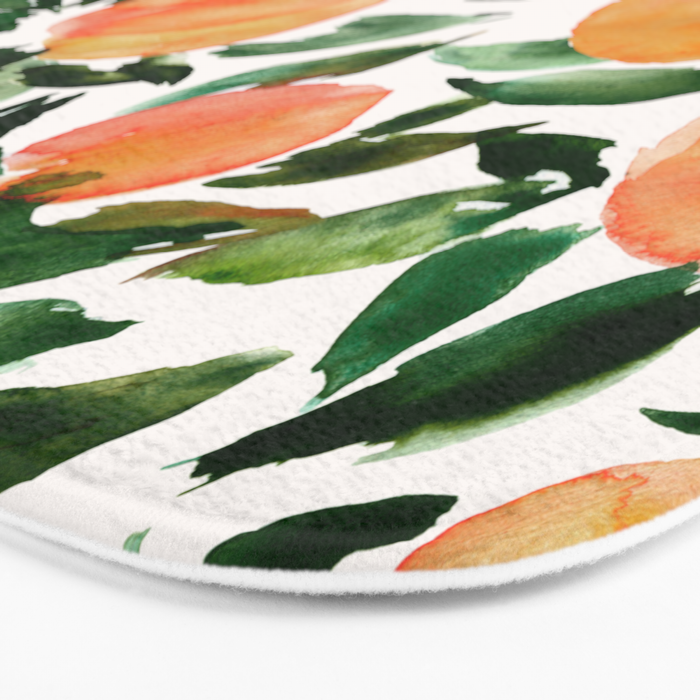 GEORGIA PEACHES Watercolor Peach Print Bath Mat Gallery Image 3