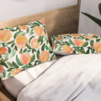 GEORGIA PEACHES Watercolor Peach Print Pillow Sham Gallery Image 2