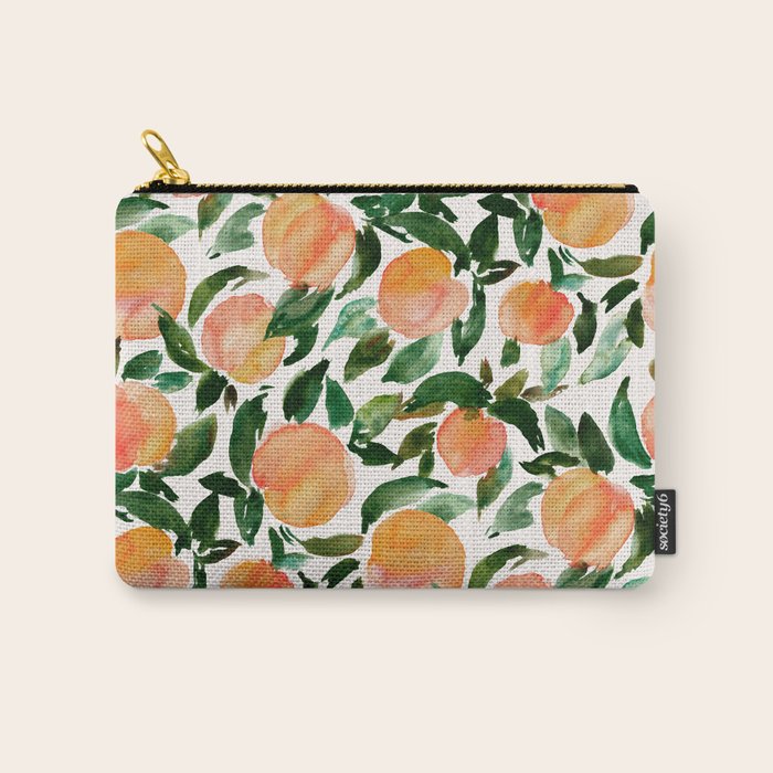 GEORGIA PEACHES Watercolor Peach Print Carry All Pouch Gallery Image 1