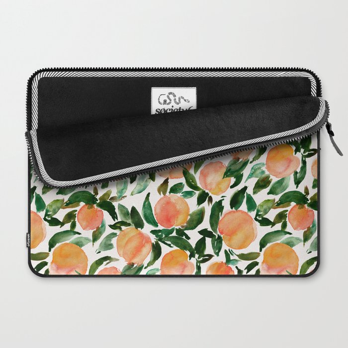 GEORGIA PEACHES Watercolor Peach Print Laptop Sleeve Gallery Image 2
