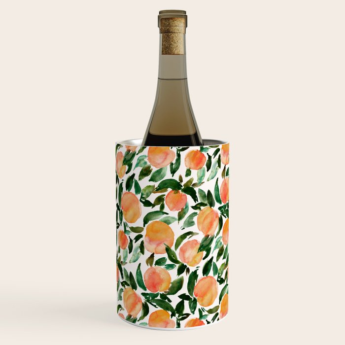 GEORGIA PEACHES Watercolor Peach Print Wine Chiller Gallery Image 1