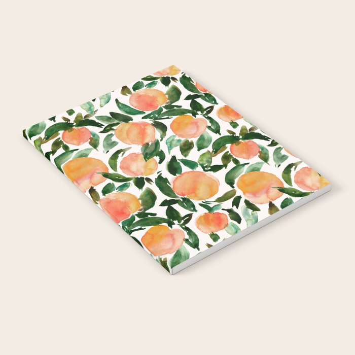 GEORGIA PEACHES Watercolor Peach Print Notebook Gallery Image 1