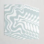 Retro Liquid Swirl Abstract Pattern in Pale Blue-Gray and White Wrapping Paper Gallery Image 3