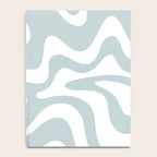Retro Liquid Swirl Abstract Pattern in Pale Blue-Gray and White Notebook Gallery Image 4