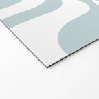 Retro Liquid Swirl Abstract Pattern in Pale Blue-Gray and White Welcome Mat Gallery Image 2