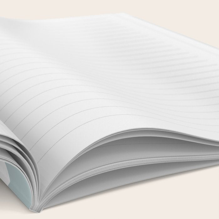 Retro Liquid Swirl Abstract Pattern in Pale Blue-Gray and White Notebook Gallery Image 2