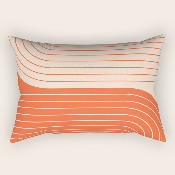 Two Tone Line Curvature XI  Rectangular Pillow Gallery Image 1
