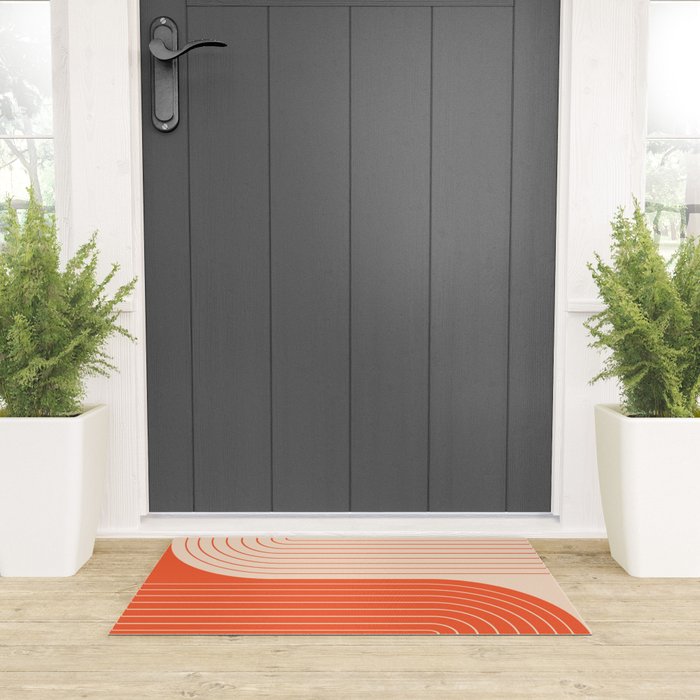 Two Tone Line Curvature XI  Welcome Mat Gallery Image 3